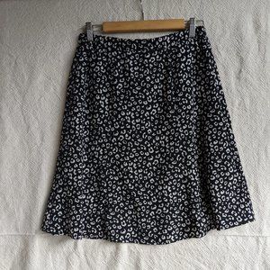 Bobeau Black White Leopard Print Skirt